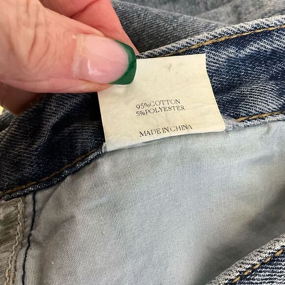 Brand New Cider Jeans Women's Small Distressed Destroyed Hem Blue Straight Jeans - Picture 9 of 10